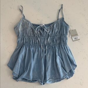 NWT Mineral Washed Ruched Ribbon Camisole (M)